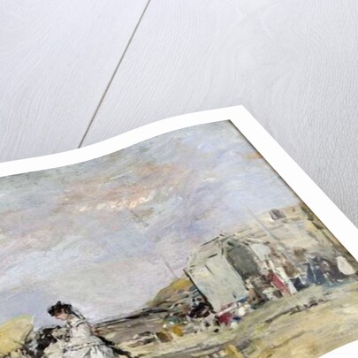 Woman in White on the Beach at Trouville, 1869 by Eugene Louis Boudin