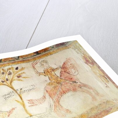 A knight carrying a flaming torch dragging the body of King Manfred of Sicily, 28th February 1266 by French School