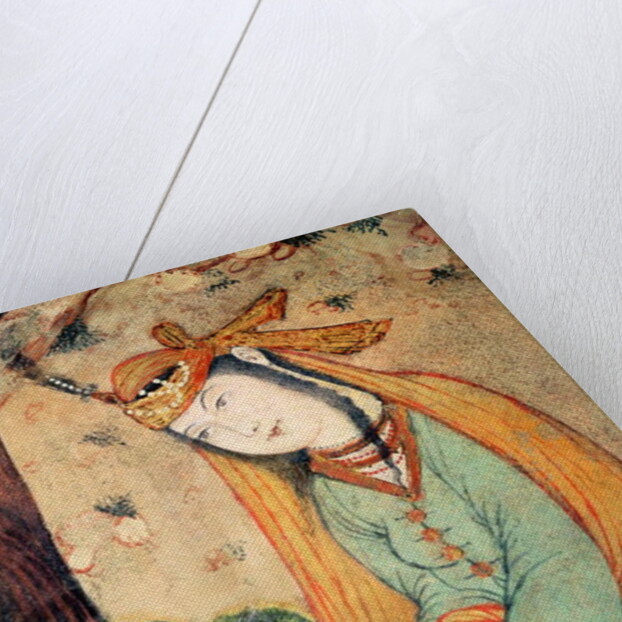 Woman Writing in the Court of Shah Abbas I 1585-1627 by School Persian