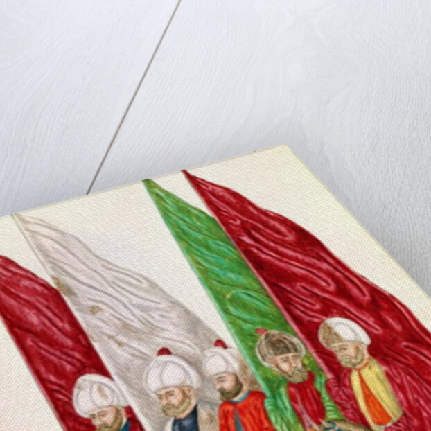 Fol.41 Men with Standards Following the Seigneur to War by School French