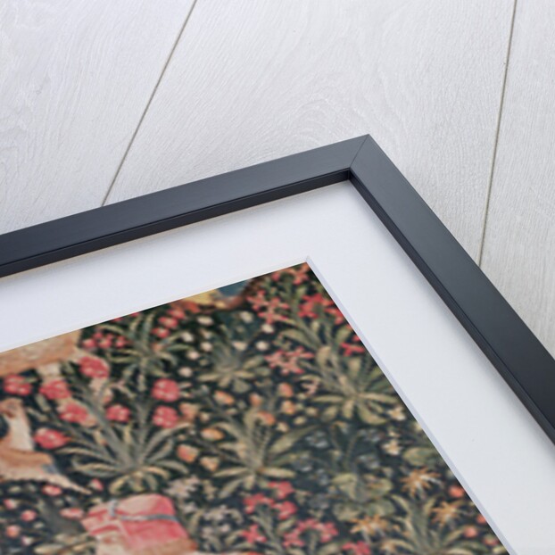 A man gathering pears with a hoe by French School