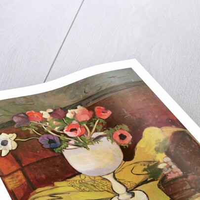 Vase of Flowers, Anemones in a White Glass by Marie Clementine Valadon