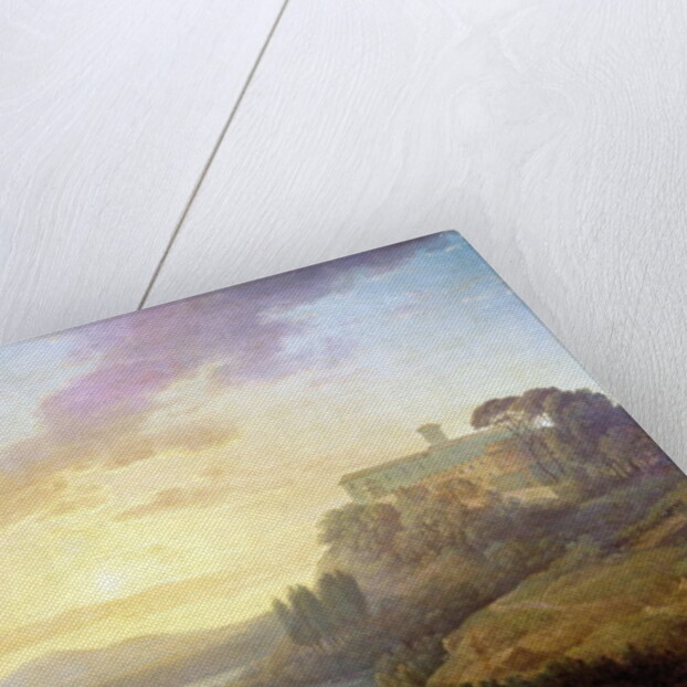 Italian Landscape, Setting Sun by Jean-Francois Hue