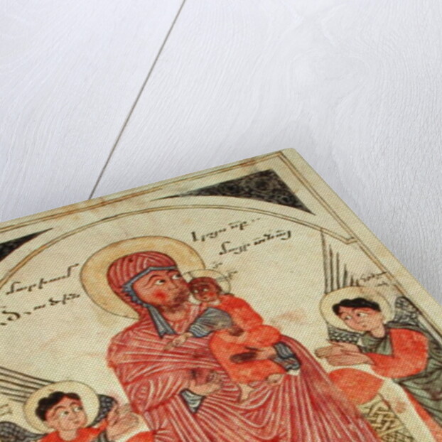 Ms 481 fol.8v Virgin and Child with Angels, from a Gospel by Guirages