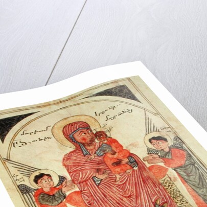 Ms 481 fol.8v Virgin and Child with Angels, from a Gospel by Guirages