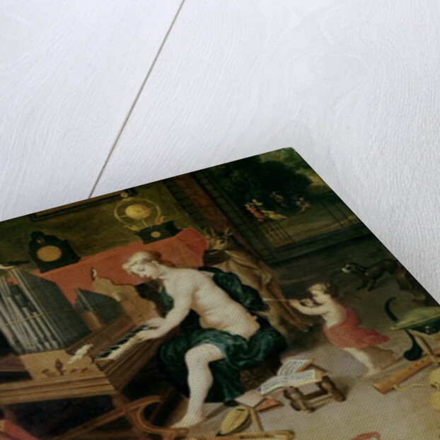 Allegory of Hearing, detail of an organist by Jan van & Balen Hendrik van Kessel