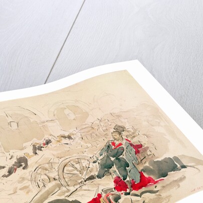 Barricade on the Rue de Rivoli during the Paris Commune, 1871 by Daniel Urrabieta Vierge