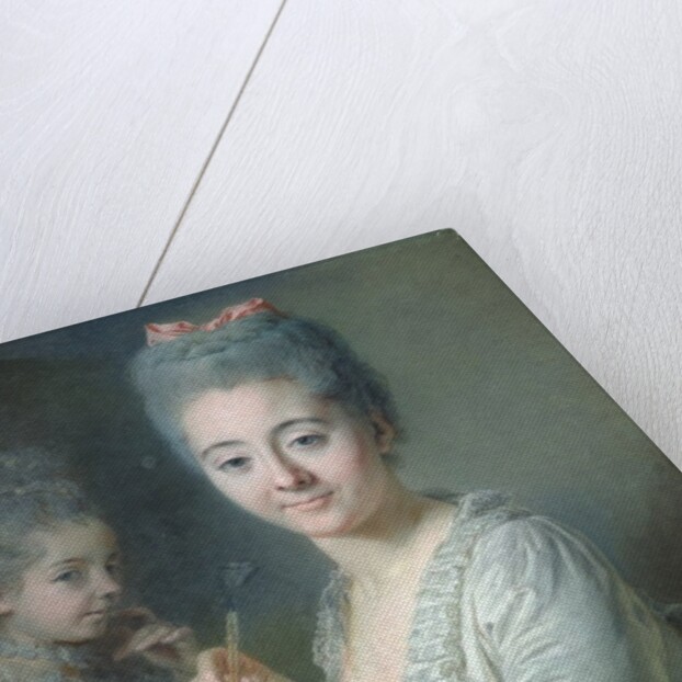 Madame Theodore Lacroix Drawing a Portrait of her Daughter, Suzanne Felicite by Jean Valade