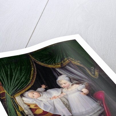 Henri-Charles-Ferdinand of Artois Duke of Bordeaux and his Sister Louise-Marie-Therese of Artois at the Tuileries by Louis Hersent