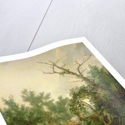 Peasant Woman Washing Clothes near a Bridge by Jean-Baptiste Huet