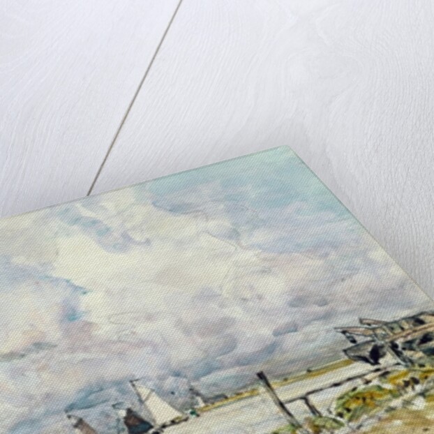 A Landing Stage on the Escaut, 1866 by Johan-Barthold Jongkind