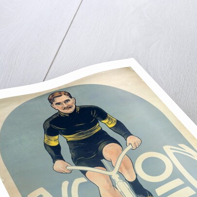 Poster depicting Francois Faber on his Alcyon bicycle by French School