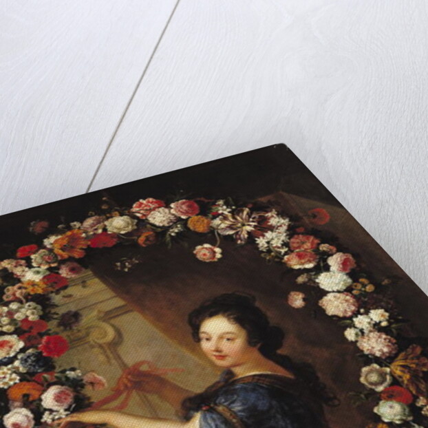 Portrait of a Woman Surrounded by Flowers, presumed to be Julie d'Angennes by J-B. & Coypel A. (1661-1722) Belin de Fontenay