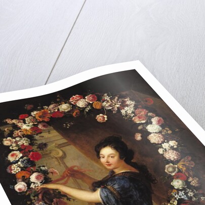 Portrait of a Woman Surrounded by Flowers, presumed to be Julie d'Angennes by J-B. & Coypel A. (1661-1722) Belin de Fontenay