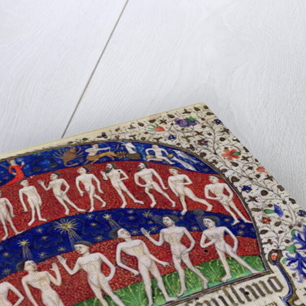 Fol.1 Signs of the zodiac and a group of men by Portuguese School