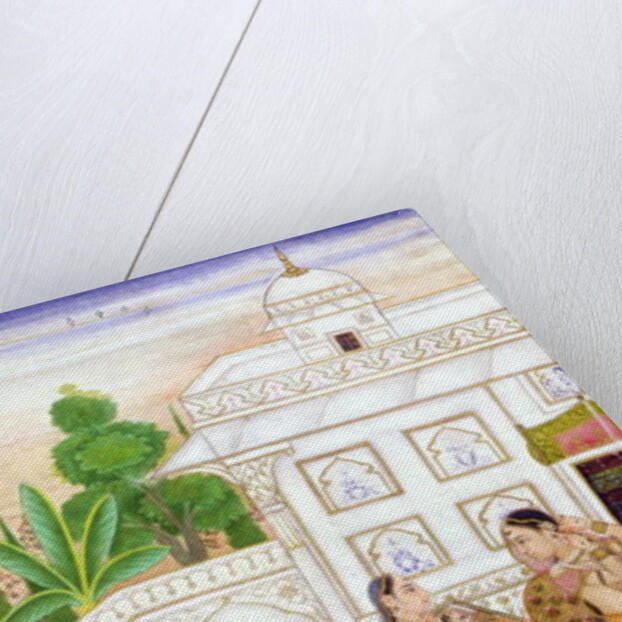 Vilaval Ragini: Woman at her Toilet by Indian School