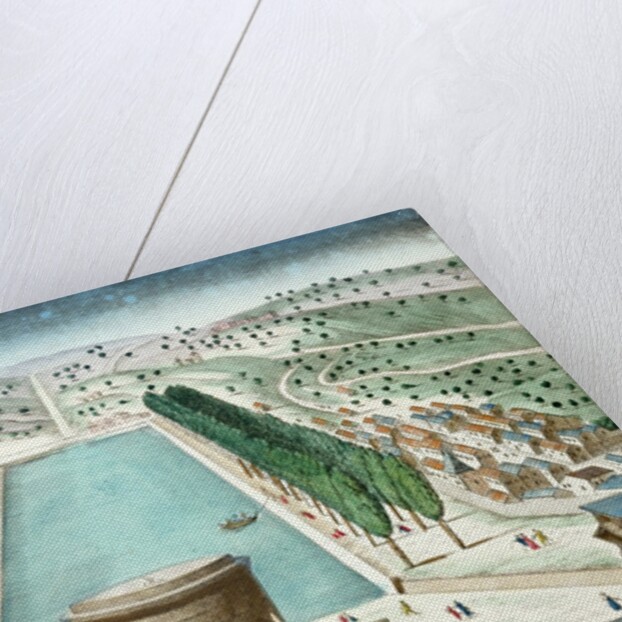 View of the Barriere Saint-Martin and the Basin of the Canal de l'Ourcq, Paris by French School