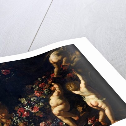 Putti Playing with Garlands of Flowers by Carlo Maratta or Maratti