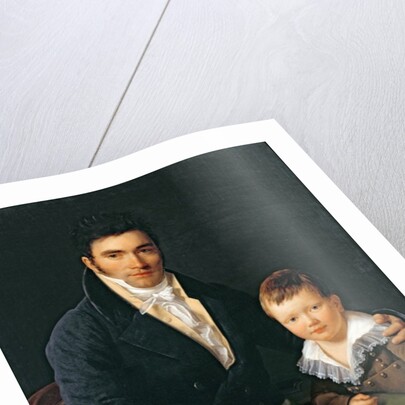 Portrait of a Member of the Barbet Family with his Son by Henri Francois Riesener