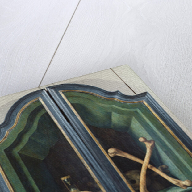 Vanitas, reverse of two panels from a triptych by Flemish School