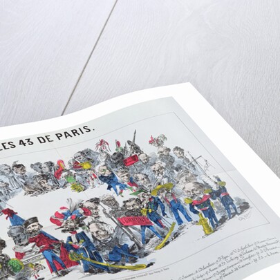 The Forty-Three Elected Representatives of France, caricature of the election of 8th February 1871 by French School