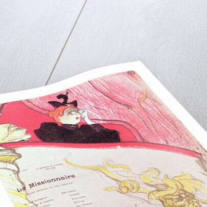 Cover of a programme for 'Le Missionaire' at the Theatre Libre, 1893-94 by Henri de Toulouse-Lautrec