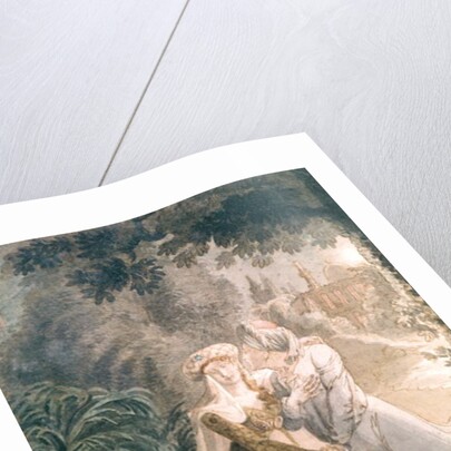 Blanca and Abon Hamet in the Gardens of the Alhambra by French School