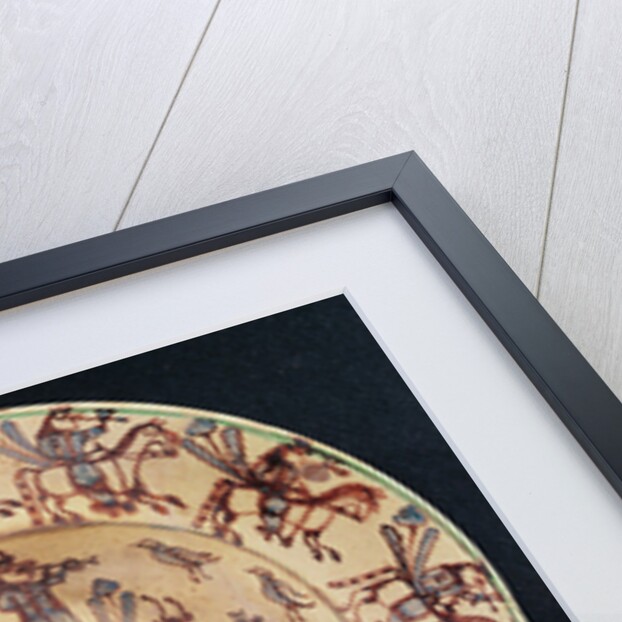 Dish with horsemen smoking pipes, Giroussens Workshop by French School