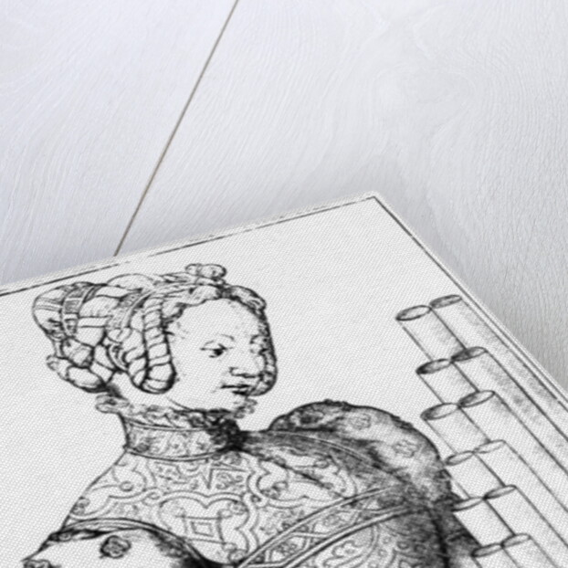 Young Woman Playing a Portative Organ by School French