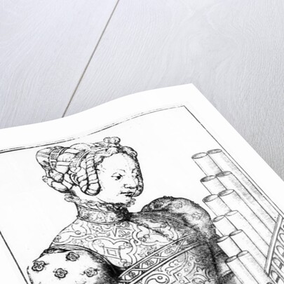 Young Woman Playing a Portative Organ by School French