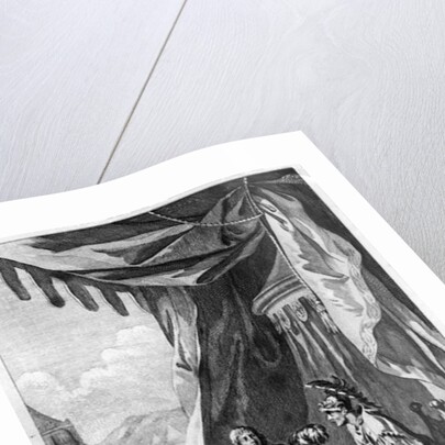 Brutus and Cassius in Brutus's Tent, Act IV Scene iii from 'Julius Caesar' by William Shakespeare engraved by Hubert Gravelot by Francis (after) Hayman