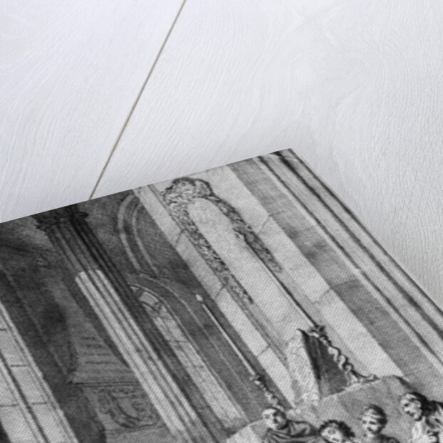 Claudio accusing Hero of faithlessness, Act IV Scene i from 'Much Ado About Nothing' by William Shakespeare engraved by Hubert Gravelot by Francis Hayman