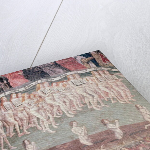 The Last Judgement: The resurrected carrying the book of their life around their necks by French School