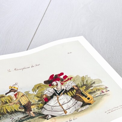 Marriage by the Book, caricature from 'Les Metamorphoses du Jour' series by Grandville