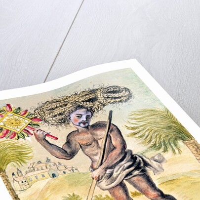 Penitent man in India with plaited hair by French School