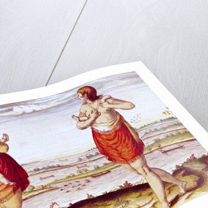 How the Women of Dasamonquepeuc Carry their Children by Jacques Le Moyne