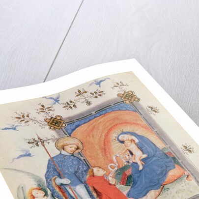 Ms 3024 fol.12v Virgin and Child with a kneeling man and St. George by French School