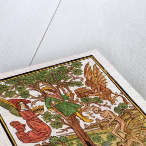 Man between vice and virtue by French School