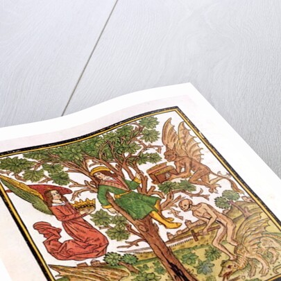 Man between vice and virtue by French School