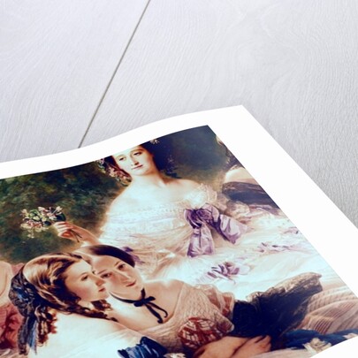 Empress Eugenie and her Ladies in Waiting, detail of the Princess of Essling, the Baroness of Pierres and the Viscountess of Lezay-Marnesia, 1855 by Franz Xaver Winterhalter