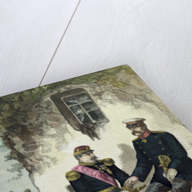 Meeting between Otto von Bismarck and Napoleon III at Donchery, 2nd September 1870 by German School
