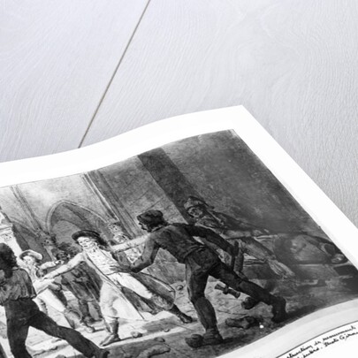 Alexandre Lenoir opposing the destruction of the royal tombs of the French monarchy in the Church of Saint-Denis, 1793 by French School