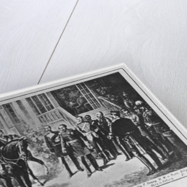 Meeting between Emperor Napoleon III and Kaiser Wilhelm I at Bellevue Castle near Sedan on 2nd September 1870 by German School