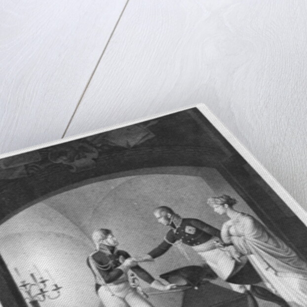 Near the ashes of Friederick II the Great of Prussia, Tsar Alexander I and King Friedrich Wilhelm III of Prussia swearing immortal friendship by Ulrich Ludwig Wolf