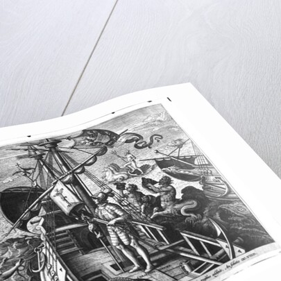 Christopher Columbus on board his caravel, discovering America by Jan van der Straet