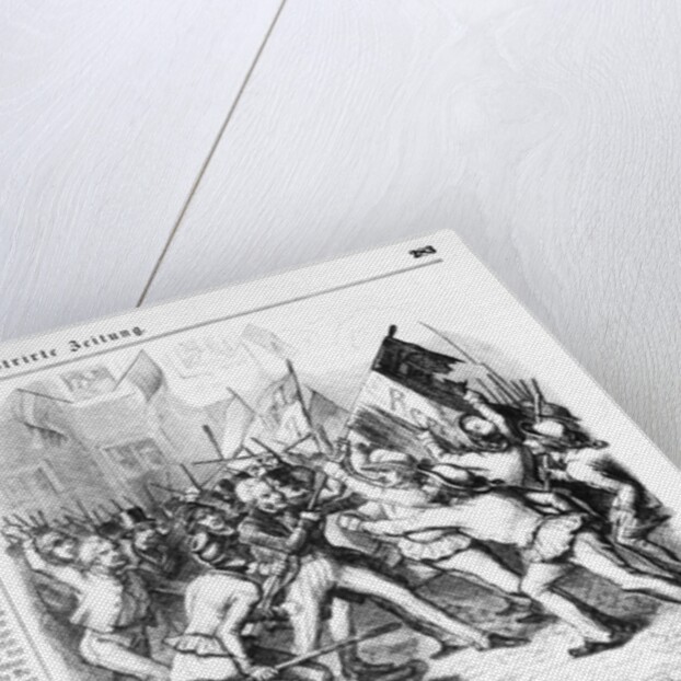 Fight between the Republicans and the members of Parliament at Frankfurt-am-Main on 30th March 1848 by German School