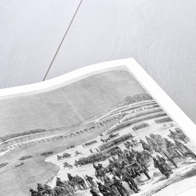 War of Duchies, the Prussian army crossing the Shlei at Arnis by German School