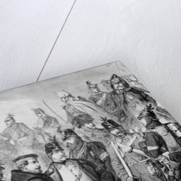 War of Duchies, Austrian and Prussian soldiers and officers fighting for Schleswig-Holstein, 1864. by German School