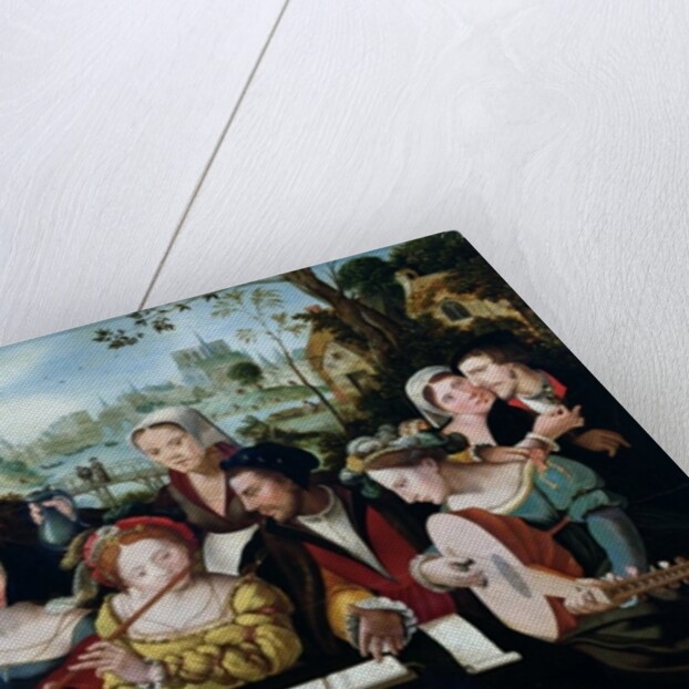 The prodigal child among courtesans - Allegory of the five senses by Flemish School