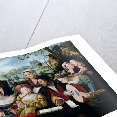 The prodigal child among courtesans - Allegory of the five senses by Flemish School